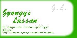 gyongyi lassan business card